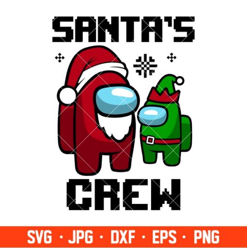 Santa’s Crew Svg, Among Imposter Svg, Merry Christmas Svg, Cricut