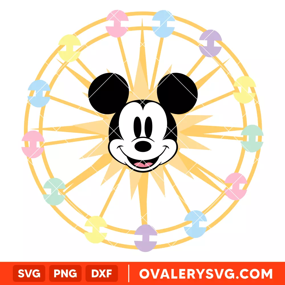 Ferris Wheel with Mickey Face SVG, Disney SVG | Instant Download SVG PNG Cut File for Cricut & Silhouette