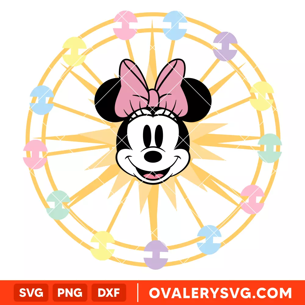 Ferris Wheel with Minnie Face SVG, Disney SVG | Instant Download SVG PNG Cut File for Cricut & Silhouette