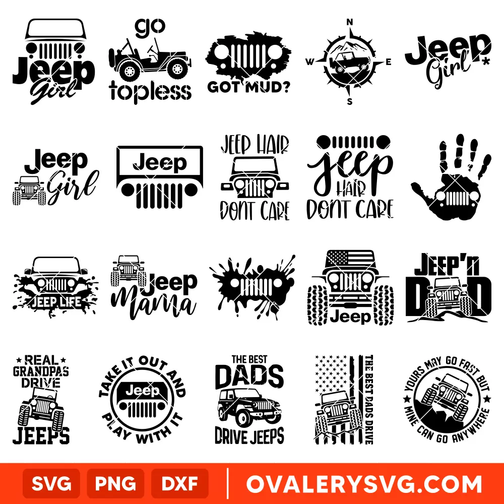 Jeep SVG Bundle, Jeep SVG, Jeep Mama SVG, Jeep Dad SVG, Cricut, Silhouette SVG PNG Cut Files
