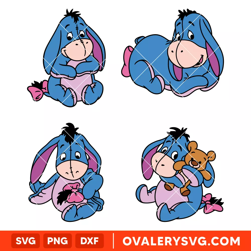 Baby Eeyore Bundle SVG, Disney SVG | Instant Download SVG PNG Cut File for Cricut & Silhouette