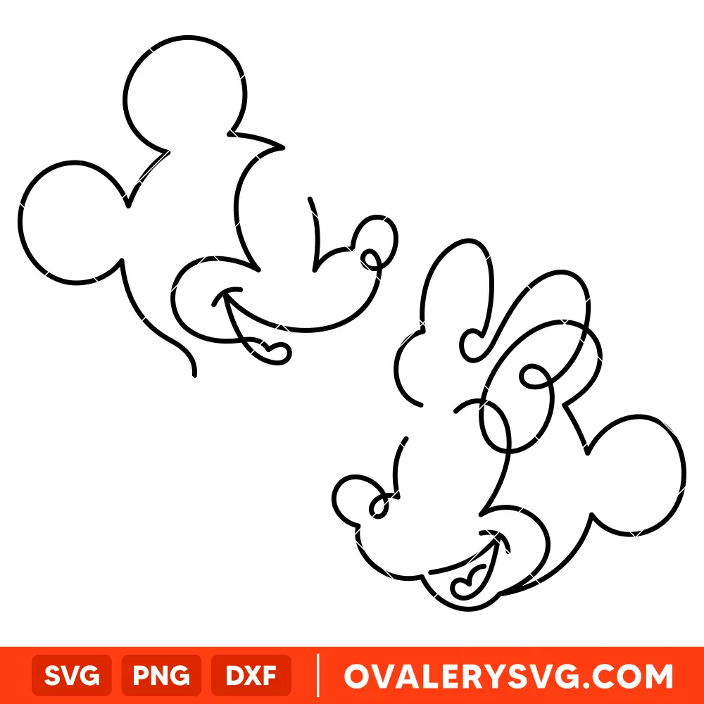 Mickey & Minnie Doodle Sketch Bundle SVG, Disney SVG | Instant Download SVG PNG Cut File for Cricut & Silhouette