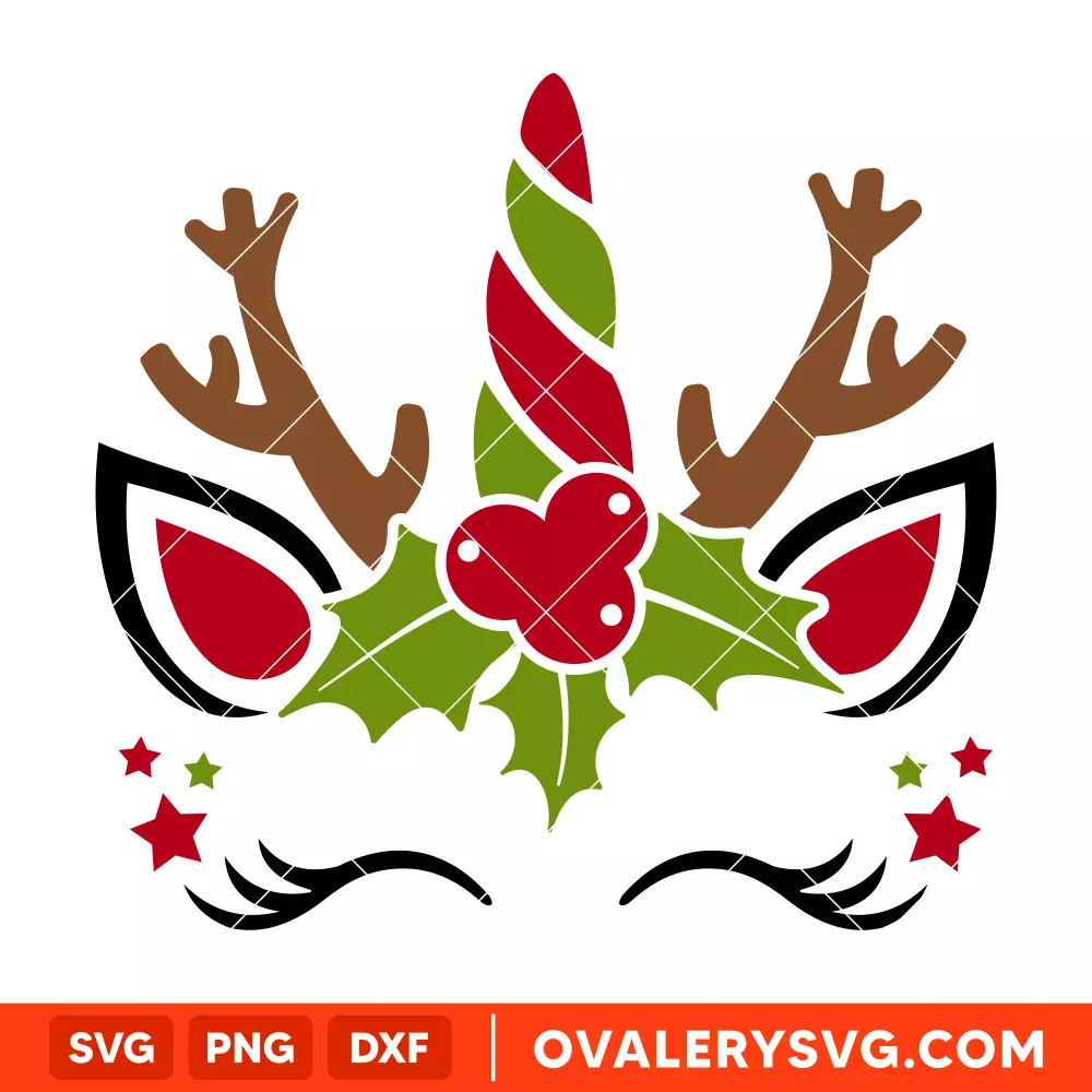 Christmas Unicorn Svg, Reindeer Svg, Christmas Svg, Holy Unicorn Svg, Cricut, Silhouette Cut File