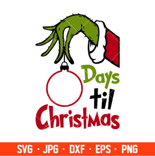 Days Til Christmas Svg, Merry Christmas Svg, Christmas Countdown Svg ...