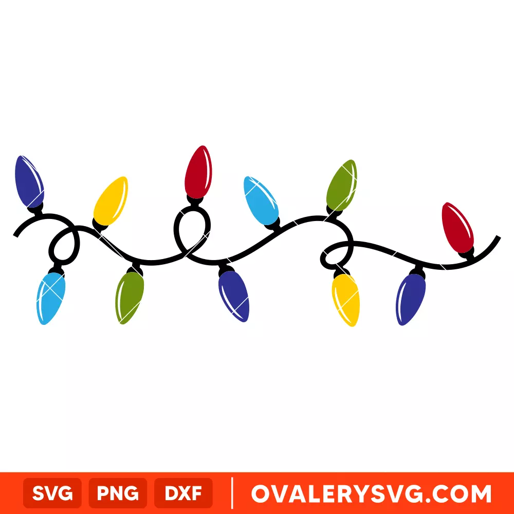 Christmas Lights Svg, Merry Christmas Svg, Christmas Tree Svg, Cricut, Silhouette Vector Cut File