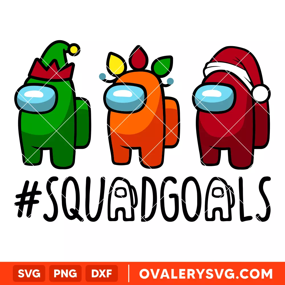 Christmas Squadgoals Svg, Among Imposter Svg, Merry Christmas Svg, Cricut, Silhouette Vector Cut File