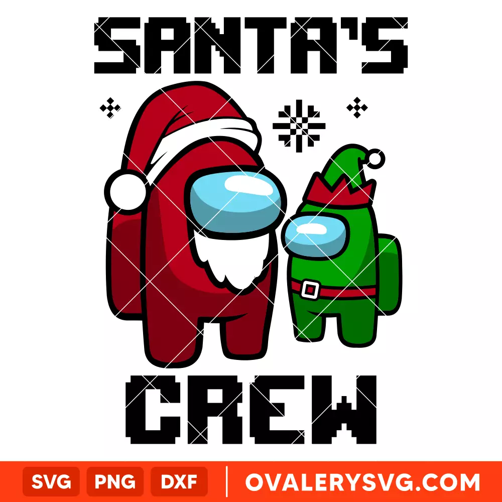Santa's Crew Svg, Among Imposter Svg, Merry Christmas Svg, Cricut, Silhouette Vector Cut File