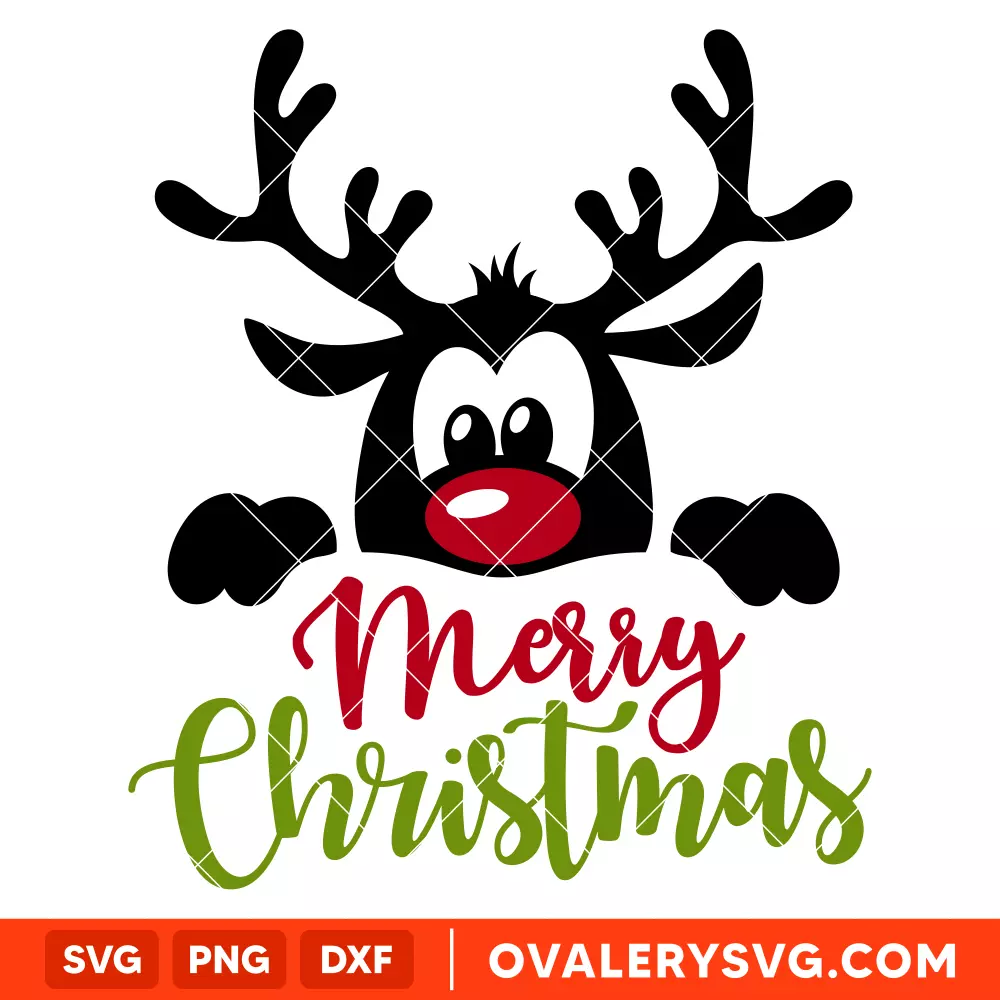 Merry Christmas Cute Raindeer Svg, Merry Christmas Svg, Cricut, Silhouette Vector Cut File