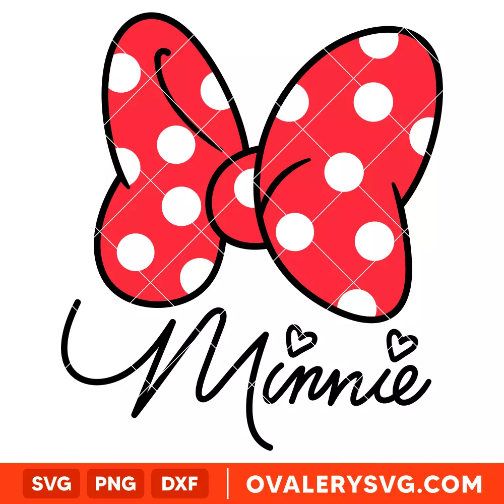 Minnie Mouse Bow with Signature SVG, Disney SVG | Instant Download SVG PNG Cut File for Cricut & Silhouette