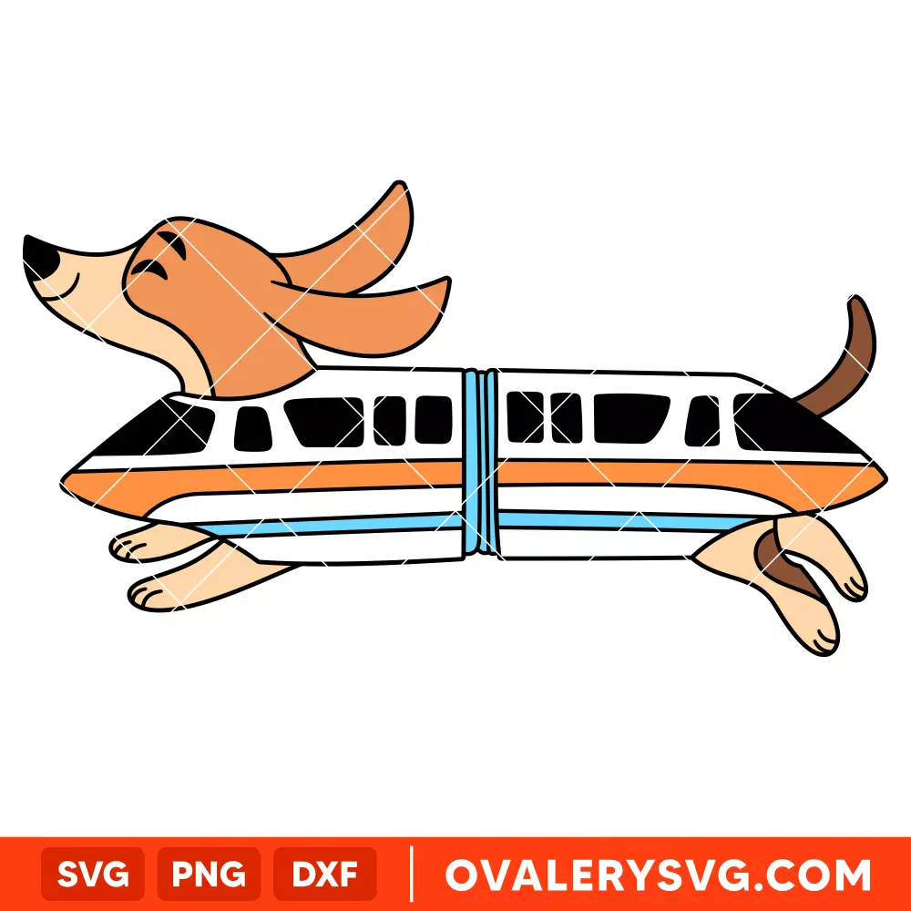 Monorail Dachshund SVG, Disney World SVG | Instant Download SVG PNG Cut File for Cricut & Silhouette