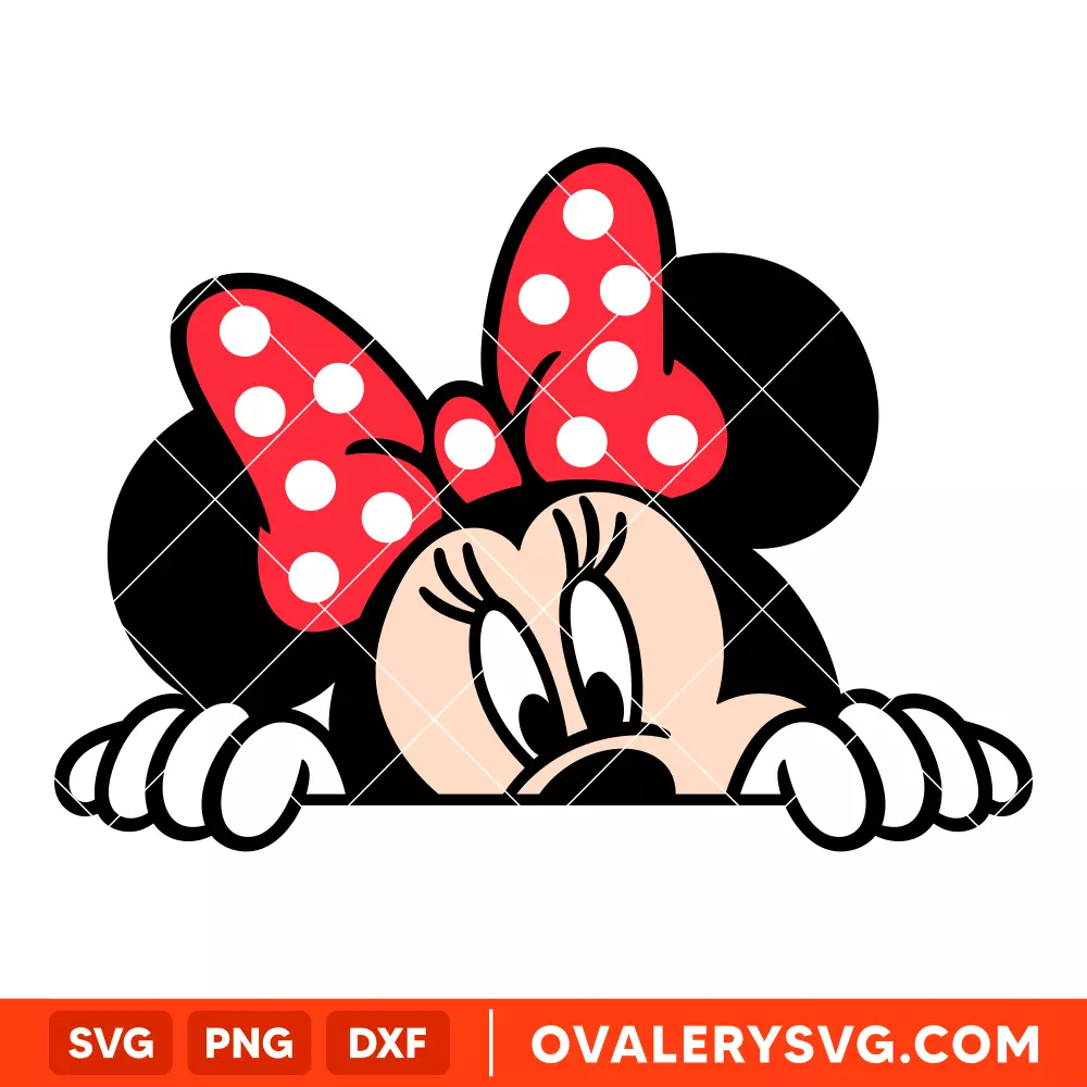 Peeking Minnie Mouse SVG | Free SVG for Cricut & Silhouette