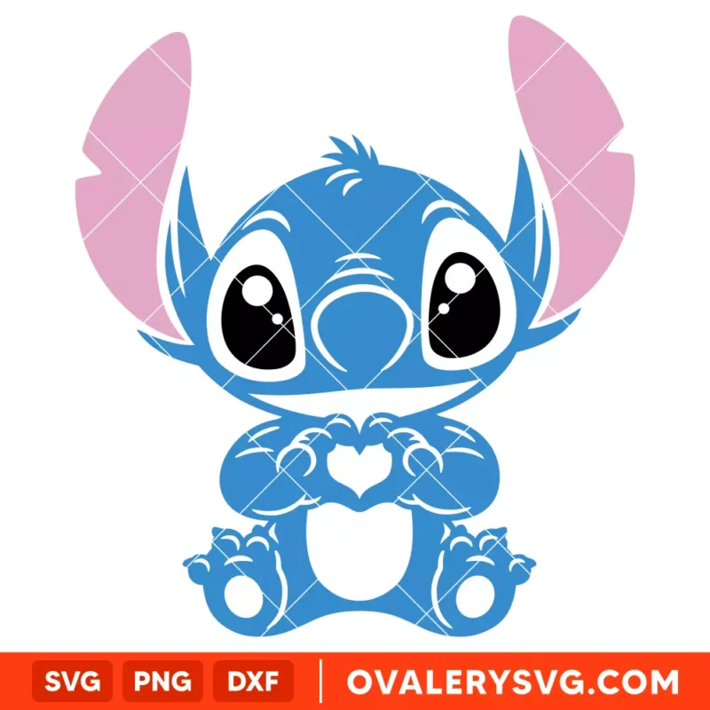 Stitch Love Heart SVG | Instant Download SVG PNG Cut File for Cricut & Silhouette