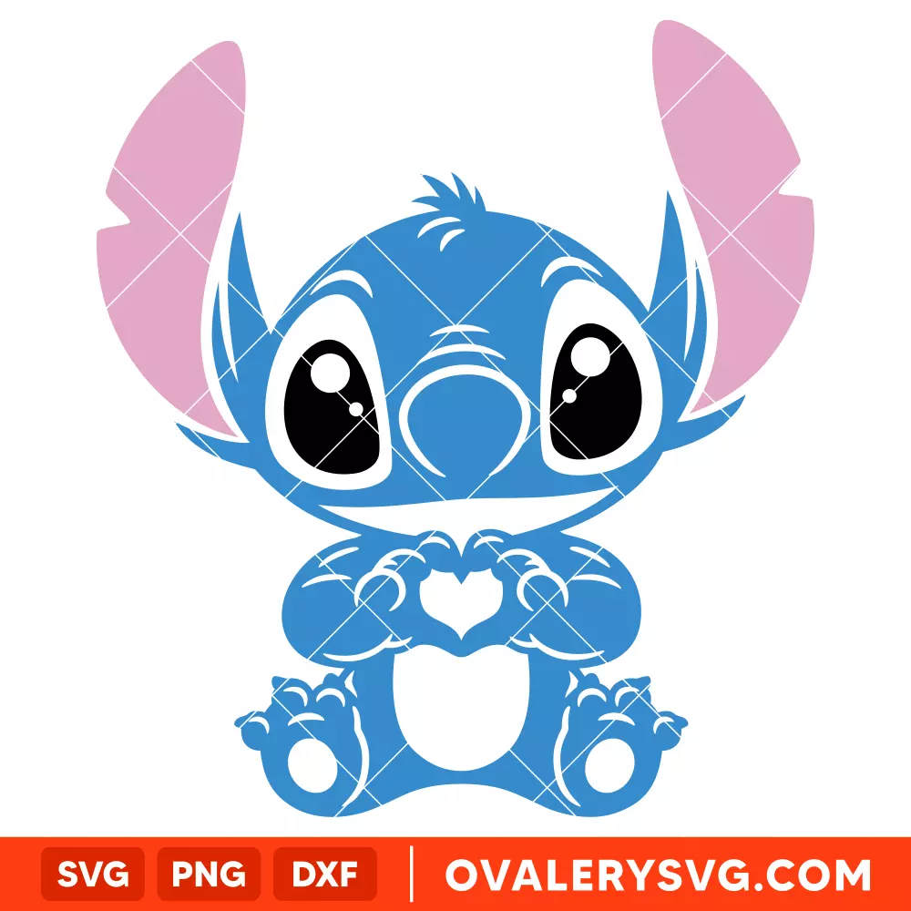 Stitch Love Heart SVG | Free SVG for Cricut & Silhouette