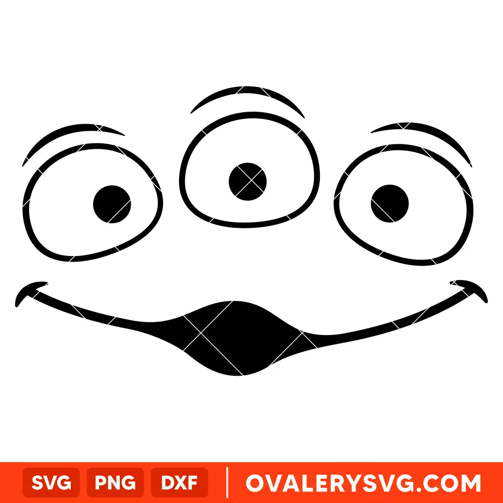 Toy Story Alien Face SVG, Disney SVG | Instant Download SVG PNG Cut File for Cricut & Silhouette