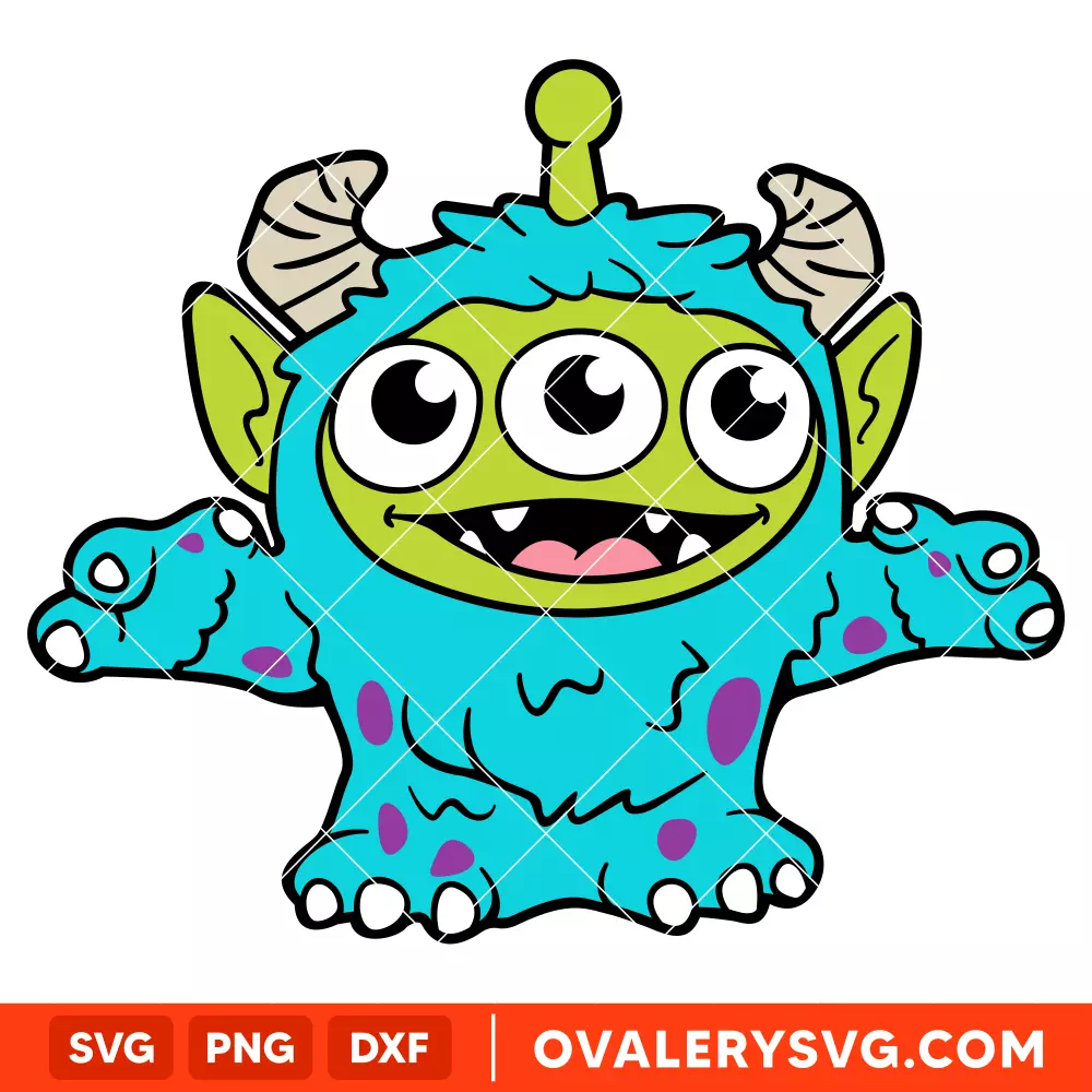 Toy Story Alien Sully SVG, Disney SVG | Instant Download SVG PNG Cut File for Cricut & Silhouette