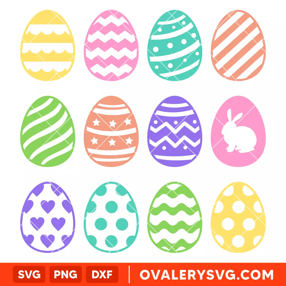 Easter Eggs SVG, Happy Easter SVG, Easter egg SVG, Spring SVG, Cricut, Silhouette SVG PNG Cut File