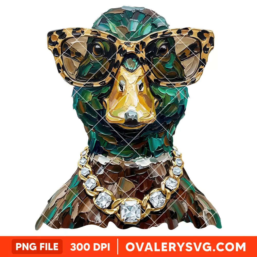 Glam Mallard Duck PNG, Bling Design PNG| Instant Download PNG File for Sublimation & Printing