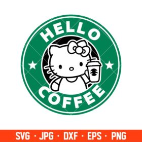 Hello Kitty Coffee Svg, Starbucks Coffee Ring Svg, Boss Girl Svg ...