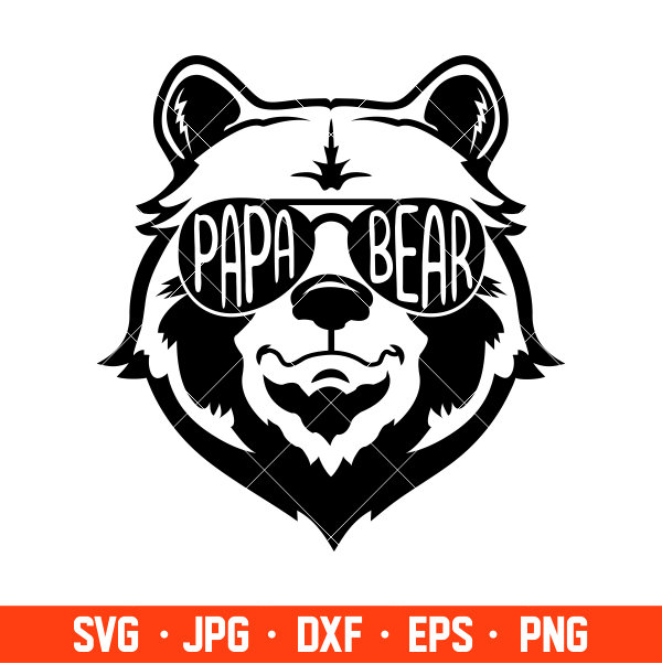 Papa bear svg files, Papa bear svg, Bear svg, Papa svg, files for Cricut,  Silhouette, svg eps png dxf Cut Print Mug Shirt Decal