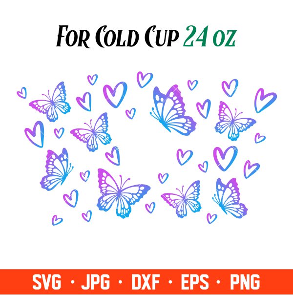 Butterfly Heart Starbucks Cup Wrap – It's Always BS