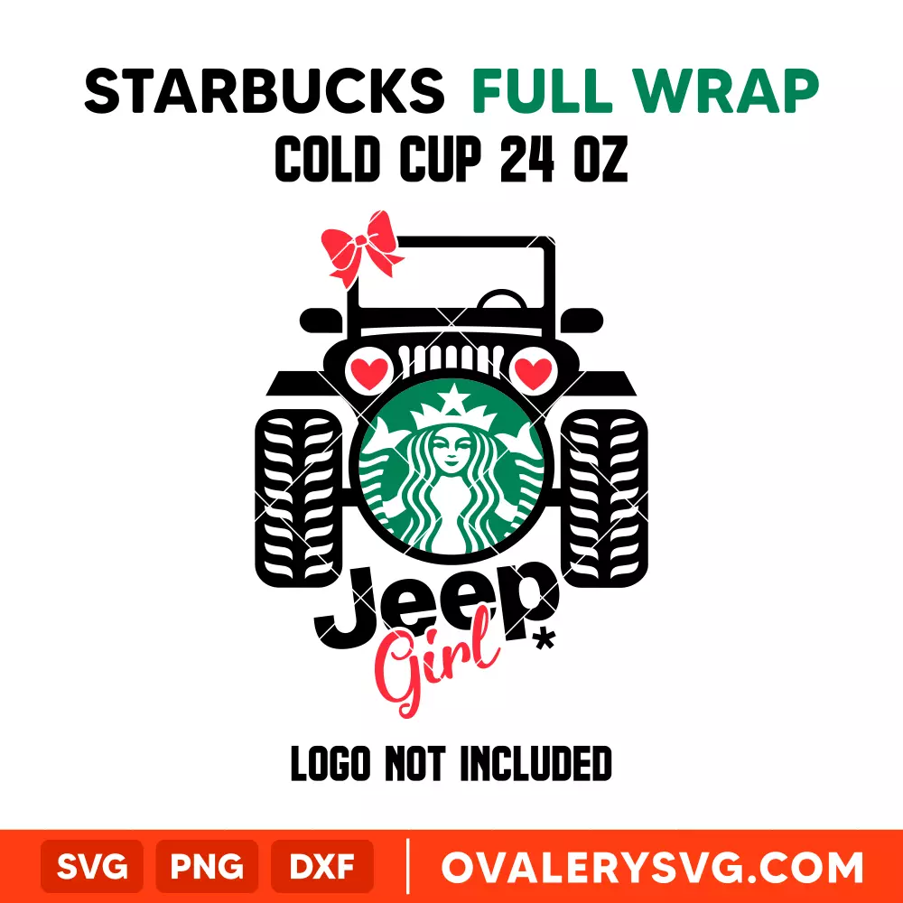 Jeep Girl Full Wrap Svg, Starbucks Svg, Cold Cup Svg, Cricut, Silhouette Vector Cut File