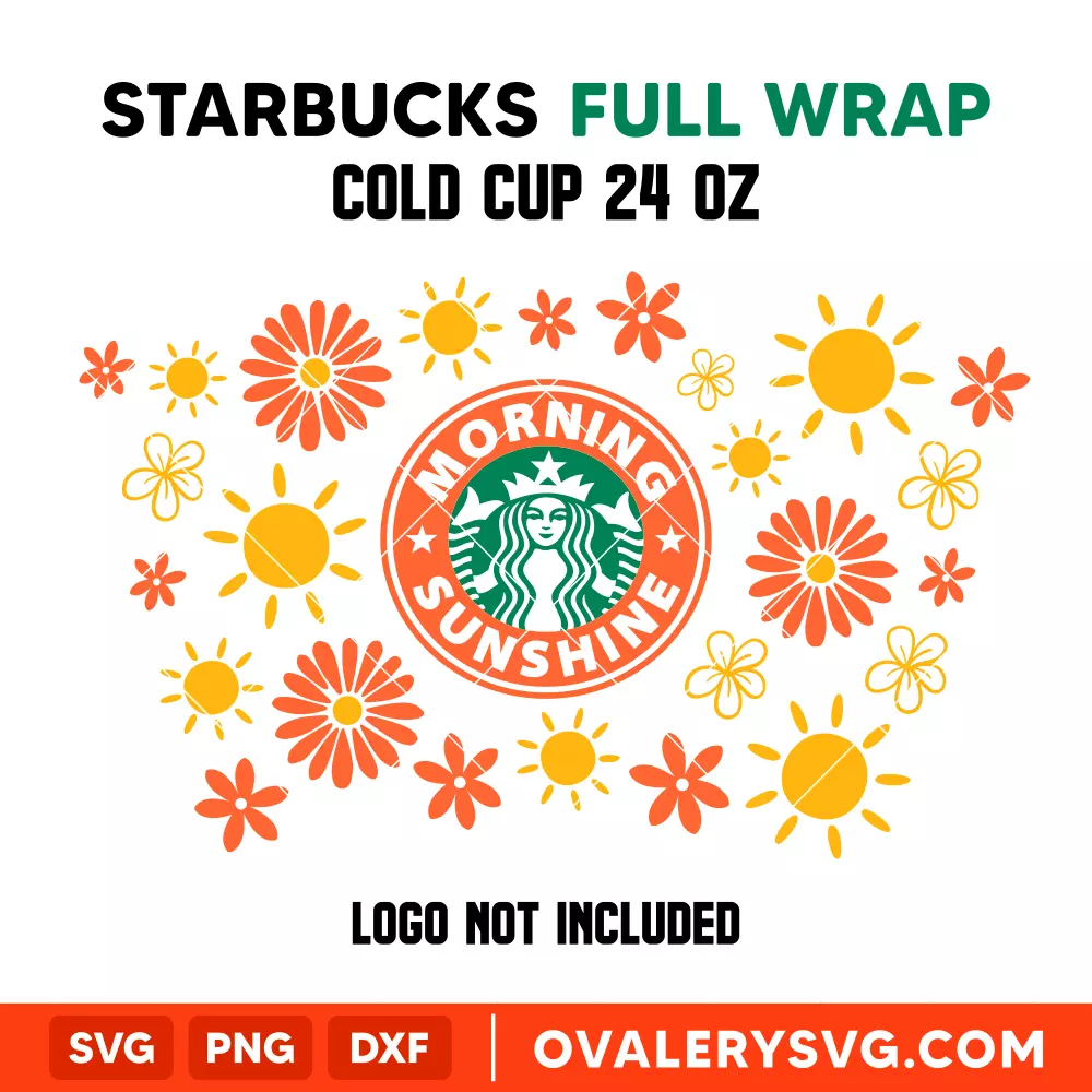 Morning Sunshine Full Wrap SVG, Starbucks SVG, Cold Cup SVG, Cricut, Silhouette SVG PNG Cut File