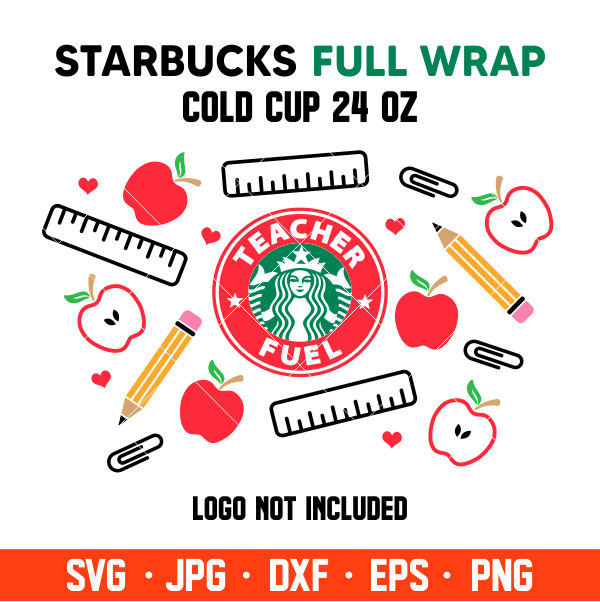 Download Teacher Fuel Full Wrap Svg Venti Cup Decal Svg Coffee Ring Svg Cold Cup Svg Cricut Silhouette Vector Cut File Ovalery