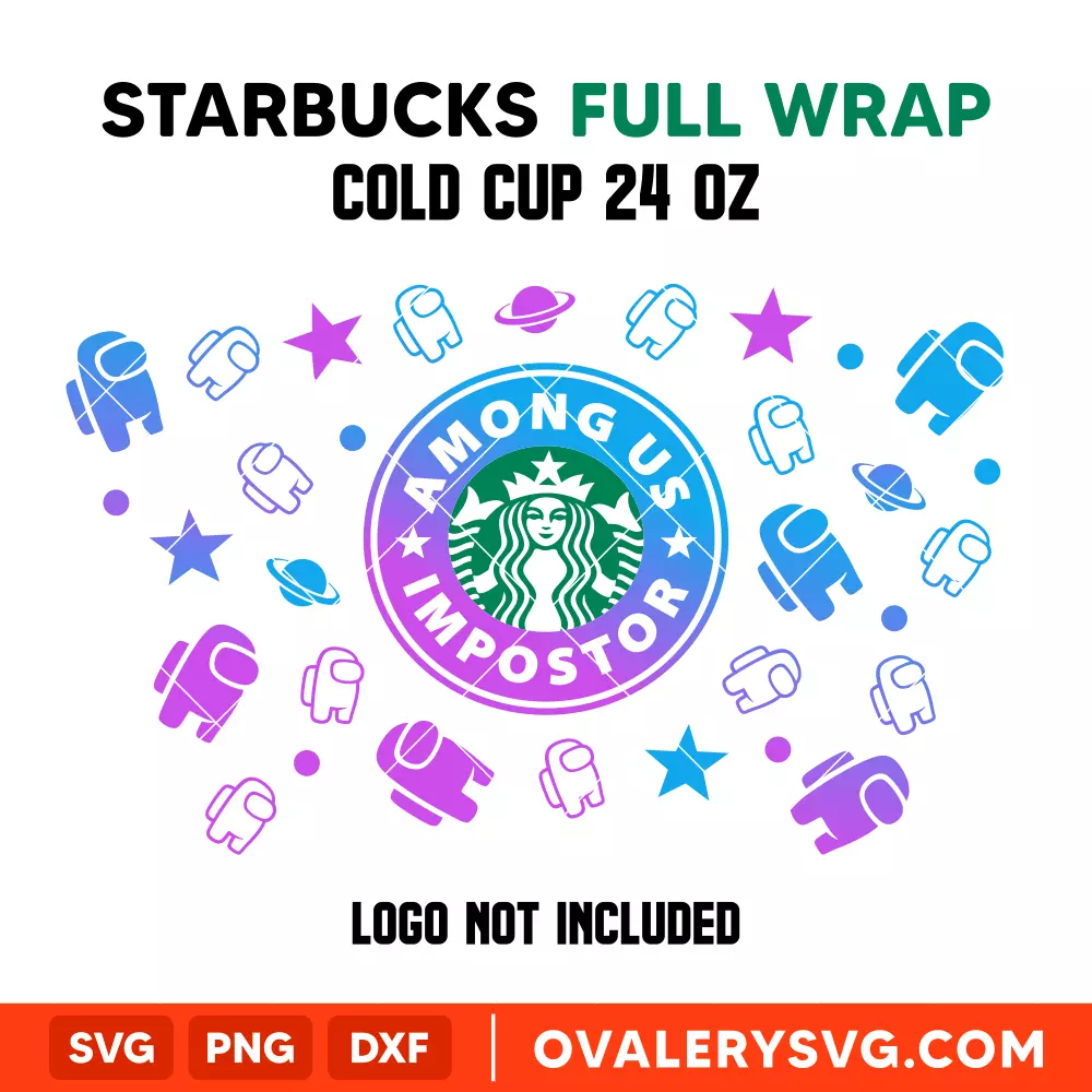 Among Us Impostor Full Wrap SVG, Starbucks SVG, Cold Cup SVG, Cricut, Silhouette SVG PNG Cut File