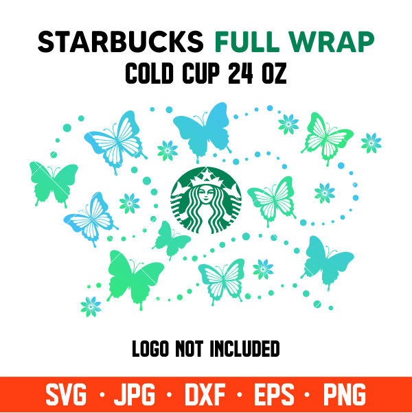 Download Butterflies Full Wrap Svg Venti Cup Decal Svg Coffee Ring Svg Cold Cup Svg Cricut Silhouette Vector Cut File Ovalery