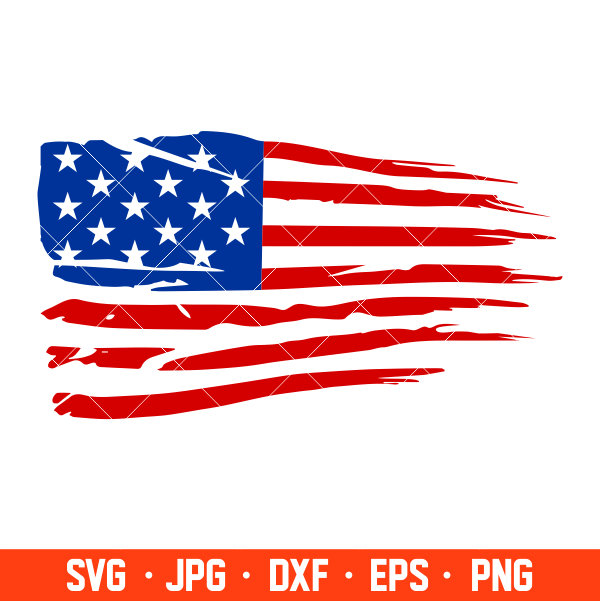 Distressed American Flag SVG PNG Digital Download 