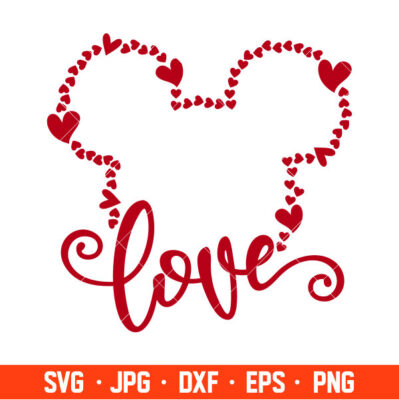 Love Hearts Mickey Svg, Free Svg, Daily Freebies Svg, Cricut ...