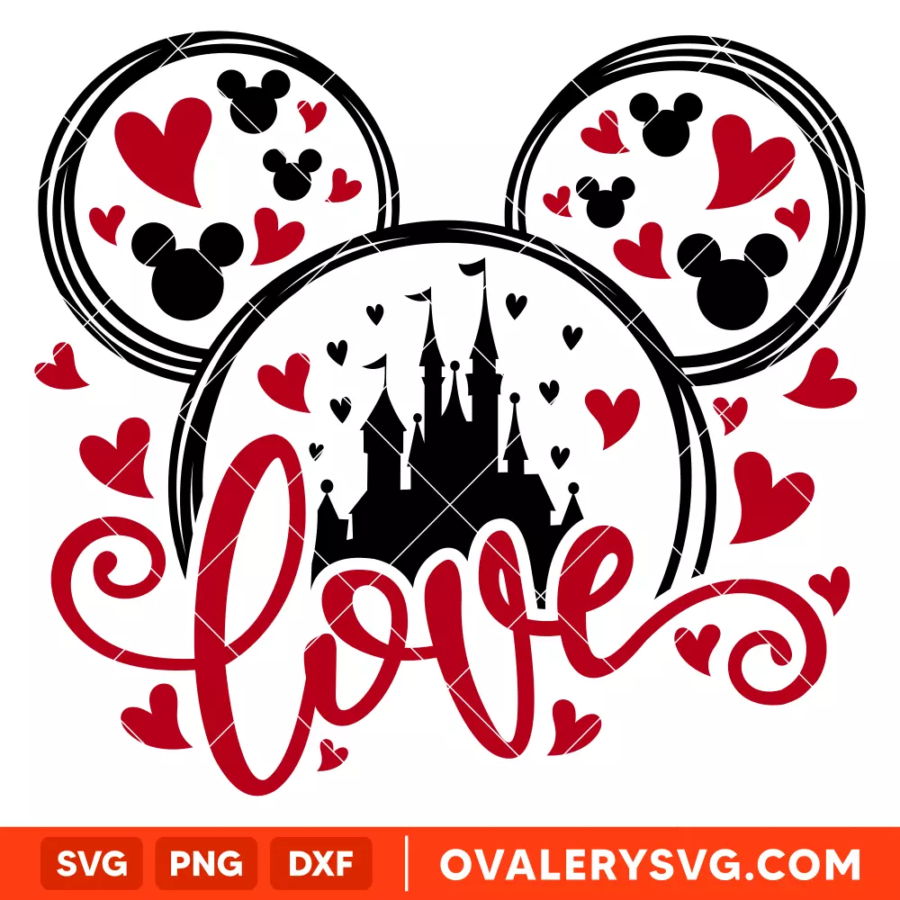 Love Mickey SVG, Valentine's Day SVG, Disney SVG, Cricut, Silhouette SVG PNG Cut File