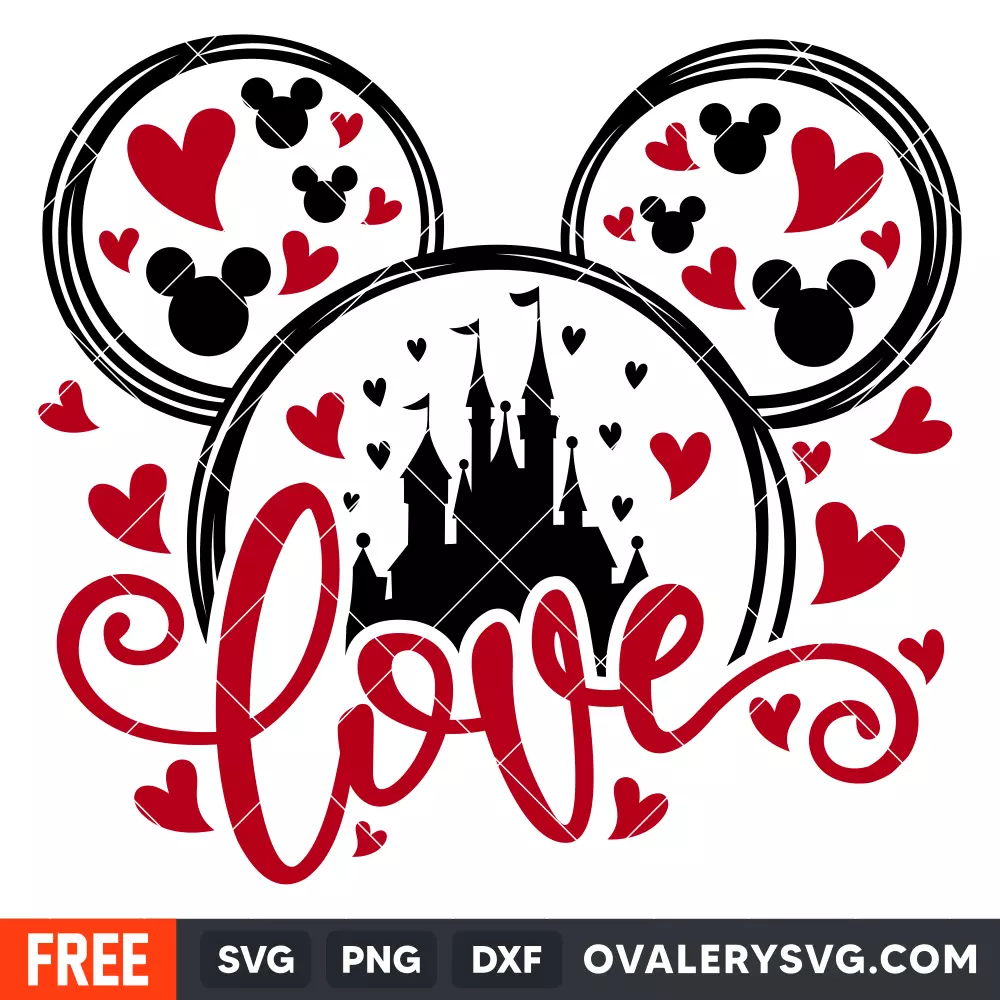 Love Mickey Svg, Valentine's Day Svg, Disney Svg, Cricut, Silhouette Vector Cut File