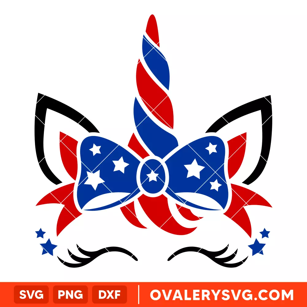 Mericorn SVG, 4th of July SVG, Patriotic SVG, Independence Day SVG, USA SVG, Cricut, Silhouette SVG PNG Cut File