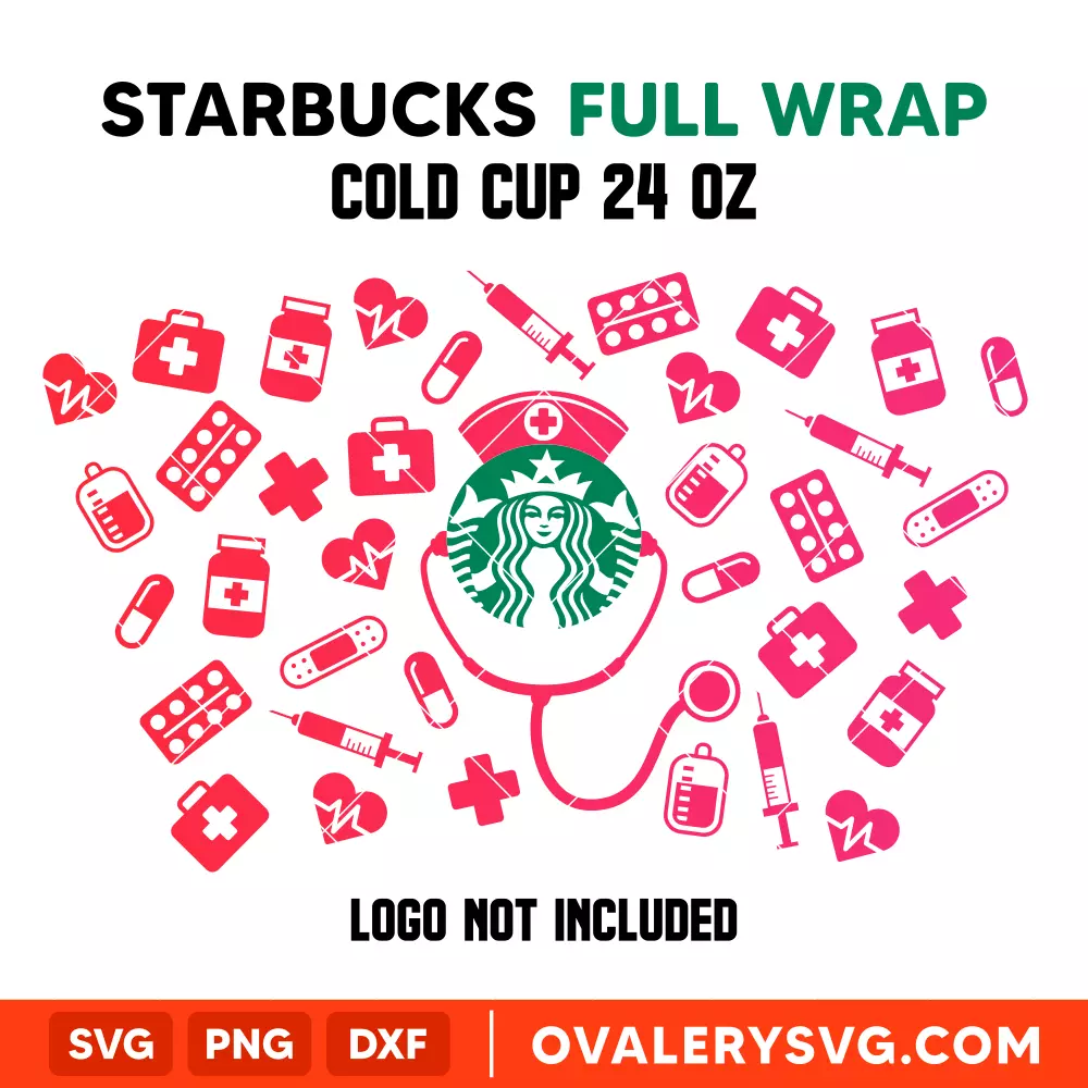 Nurse Doctor Full Wrap SVG, Starbucks SVG, Cold Cup SVG, Cricut, Silhouette SVG PNG Cut File