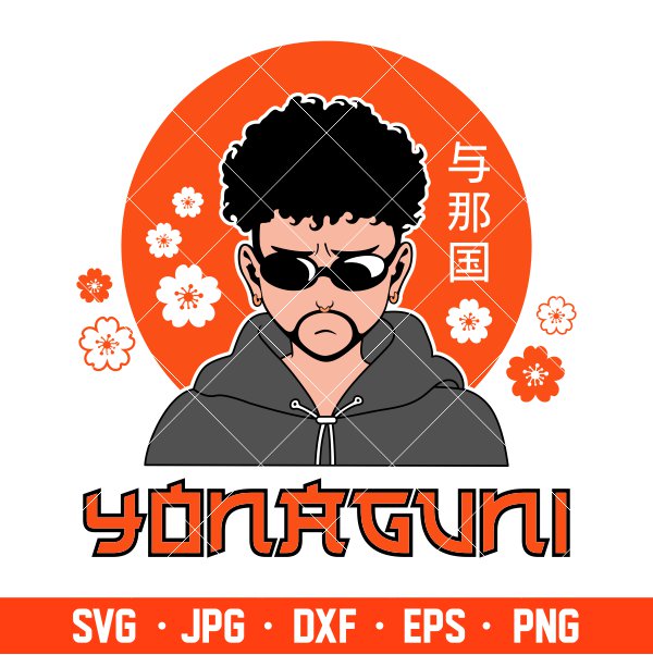 Bad Bunny Yonaguni Svg, Bad Bunny Anime Svg, Yonaguni Svg