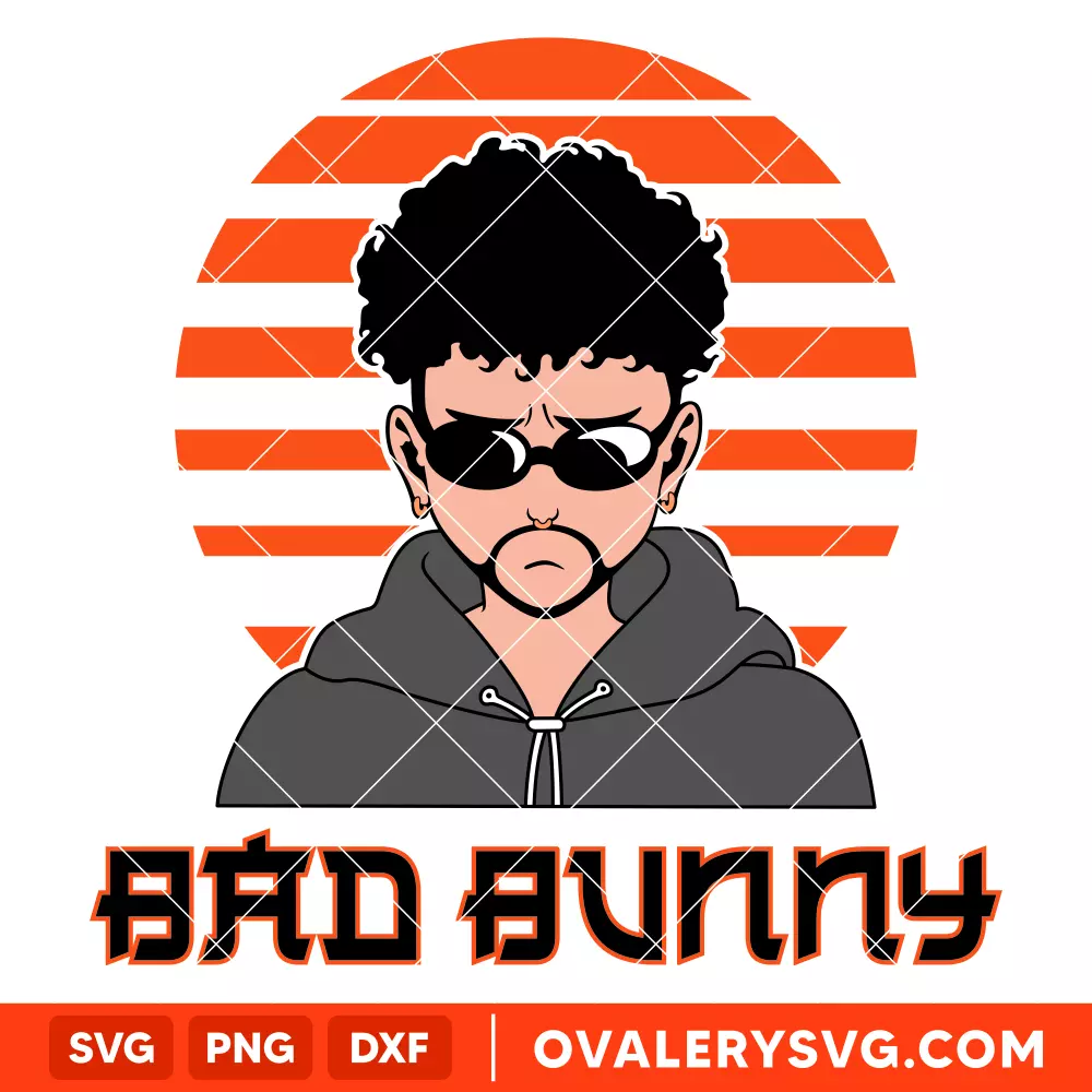 Bad Bunny Yonaguni Anime SVG, Bad Bunny Yonaguni Song SVG, Bad bunny logo SVG, Amime SVG, Cricut, Silhouette SVG PNG Cut File