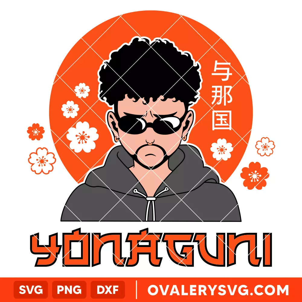 Bad Bunny Yonaguni SVG, Bad Bunny Yonaguni Song SVG, Bad bunny logo SVG, Amime SVG, Cricut, Silhouette SVG PNG Cut File