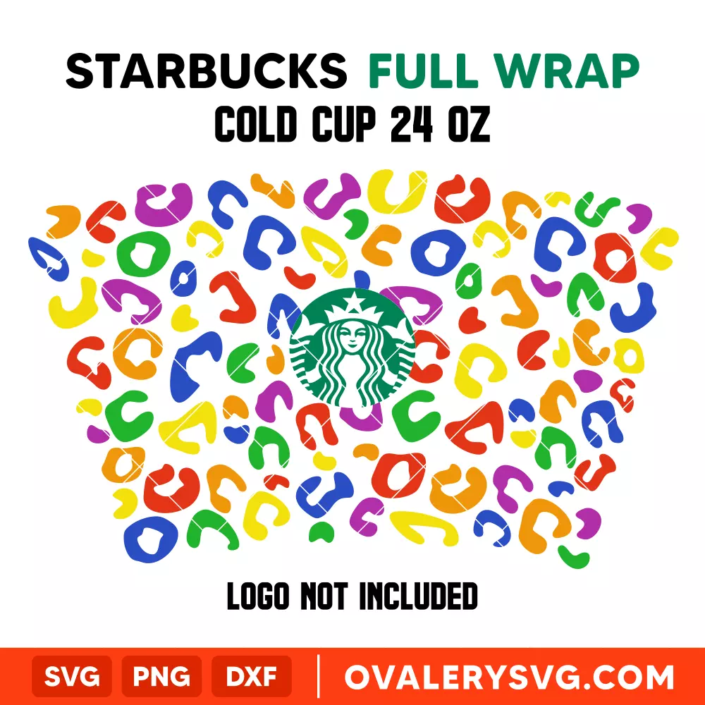 LGBT Pride Leopard Full Wrap SVG, Starbucks SVG, Cold Cup SVG, Cricut, Silhouette SVG PNG Cut File