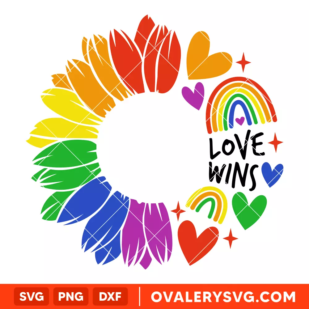 LGBT Pride Sunflower SVG, Starbucks SVG, Cold Cup SVG, Cricut, Silhouette SVG PNG Cut File