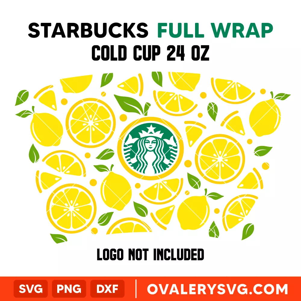 Lemon Summer Full Wrap SVG, Starbucks SVG, Cold Cup SVG, Cricut, Silhouette SVG PNG Cut File