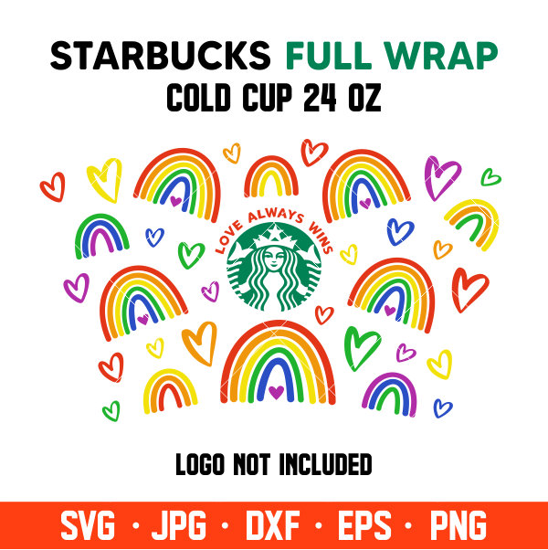 Download Love Always Wins Lgbtq Pride Rainbow Svg Venti Cup Decal Svg Coffee Ring Svg Cold Cup Svg Cricut Silhouette Vector Cut File Ovalery