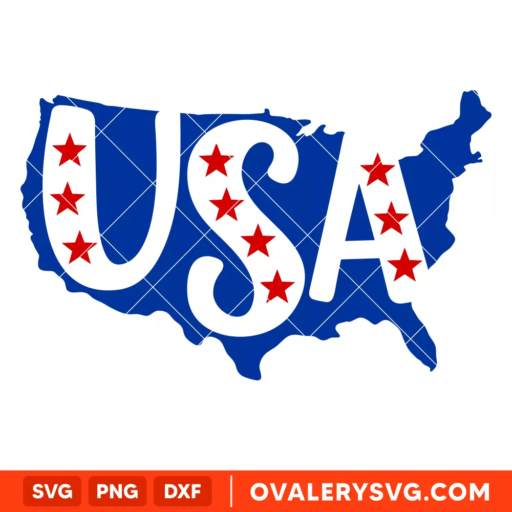 Usa Map SVG, 4th of July SVG, Patriotic SVG, Cricut, Silhouette SVG PNG Cut File