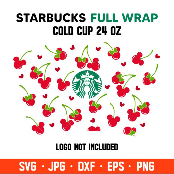 Download Cherry Ears Full Wrap Svg Venti Cup Decal Svg Coffee Ring Svg Cold Cup Svg Cricut Silhouette Vector Cut File Ovalery