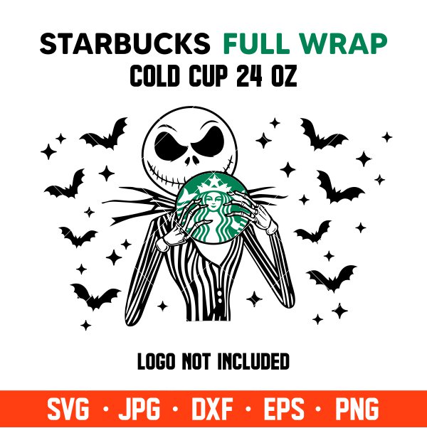 Download Jack Skellington Full Wrap Svg Venti Cup Decal Svg Coffee Ring Svg Cold Cup Svg Cricut Silhouette Vector Cut File Ovalery