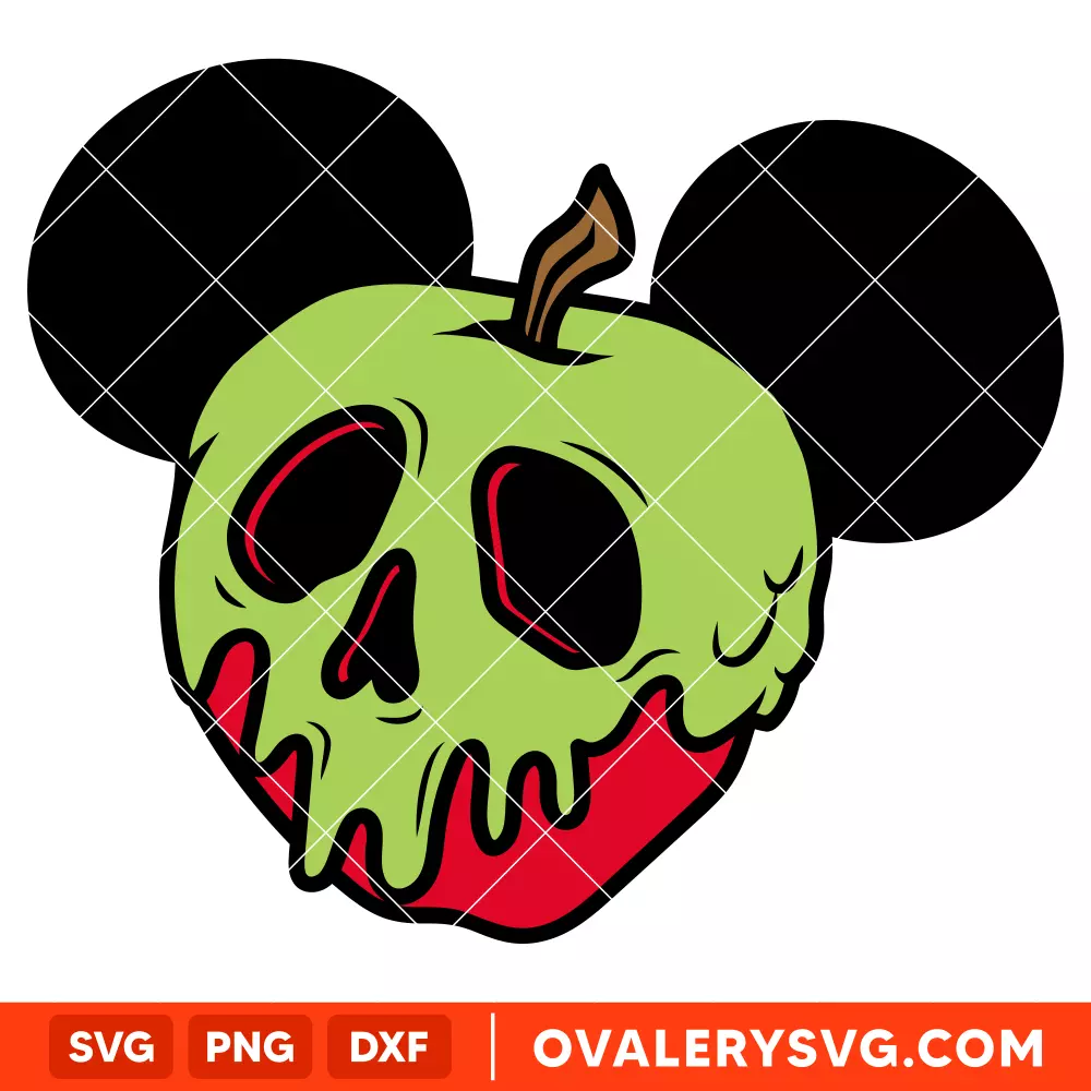Poison Apple Ears SVG, Halloween SVG, Evil Queen SVG | Instant Download SVG PNG Cut File for Cricut & Silhouette
