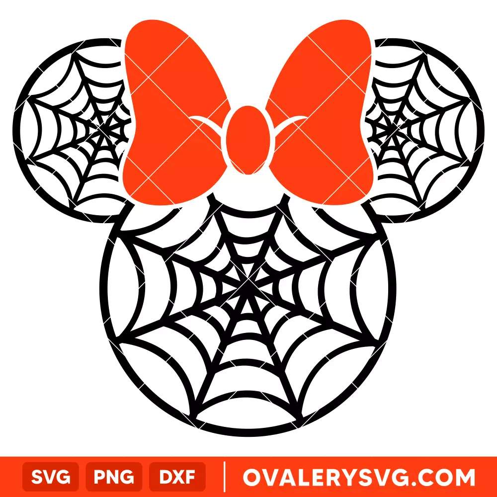 Spider Web Minnie Mouse SVG, Halloween SVG, Disney SVG, Cricut, Silhouette SVG PNG Cut File