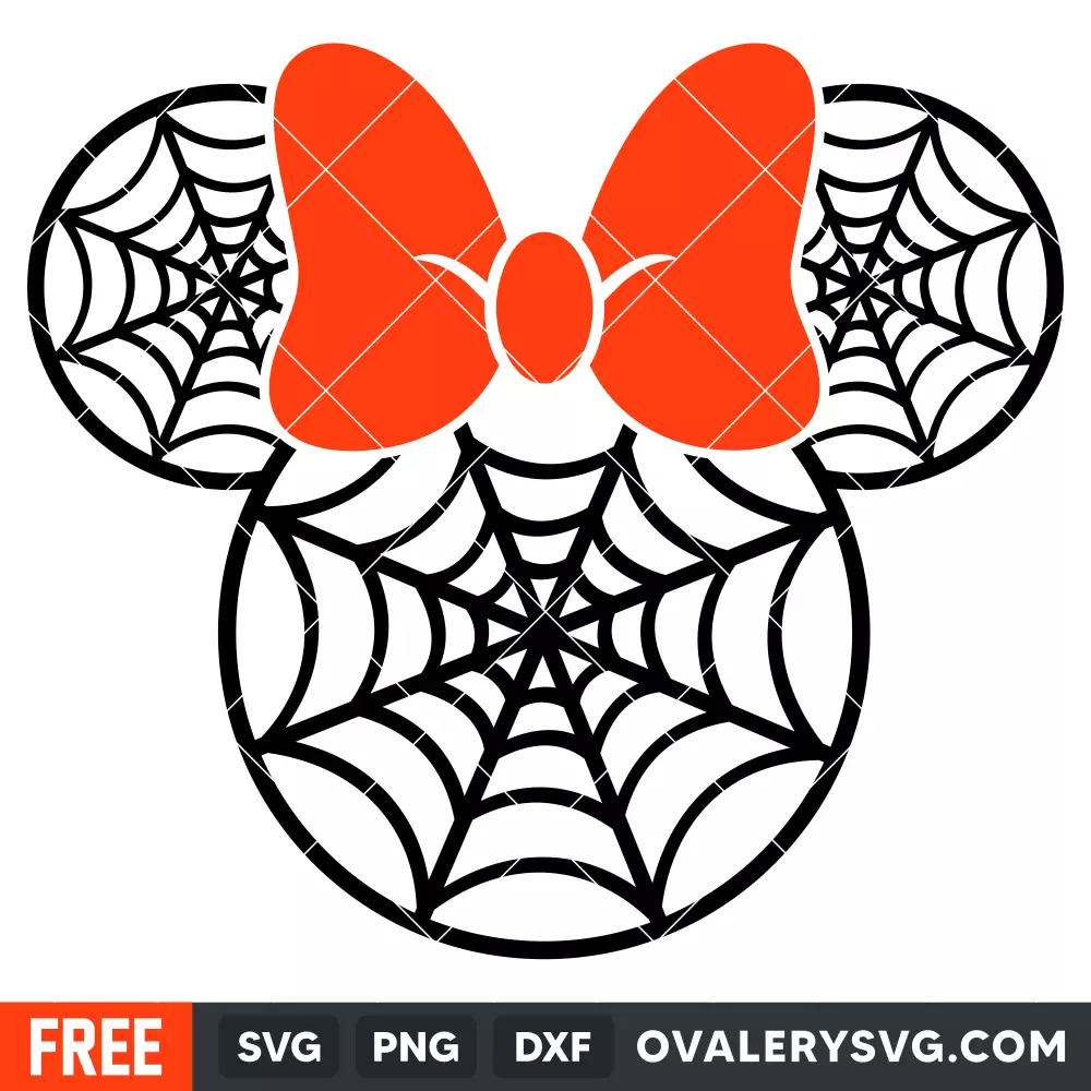 Spider Web Minnie Mouse Svg, Halloween Svg, Disney Svg, Cricut, Silhouette Vector Cut File