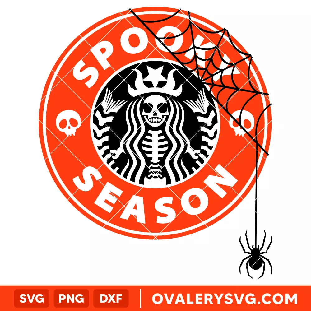 Spooky Season SVG, Halloween SVG, Starbucks Coffee ring SVG, Witch SVG, Cricut, Silhouette SVG PNG Cut File