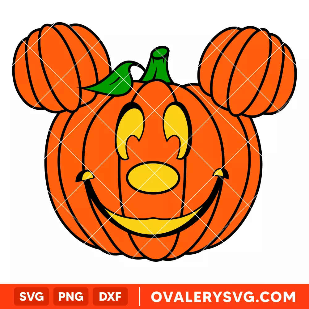 Pumpkin Head Mickey Mouse Svg, Halloween Svg, Disney Svg, Cricut, Silhouette Vector Cut File